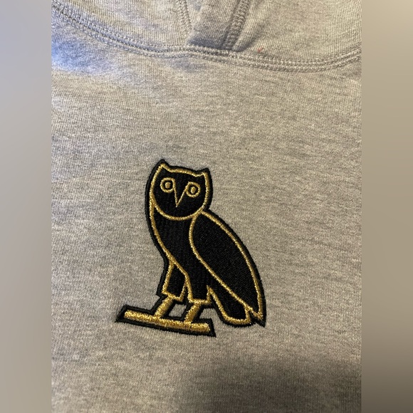 OVO Drakes October’s Very Own Mini OG Owl Hoodie Grey - Picture 3 of 9